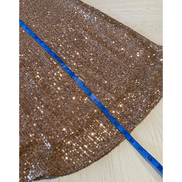 NWT ANTHROPOLOGIE Rose Gold Sequin Date Night Dress - Picture 10 of 15